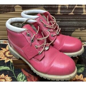 TIMBERLAND Women's "Nellie" Pink Nubuck Leather Waterproof Chukka Boots Sz 10
